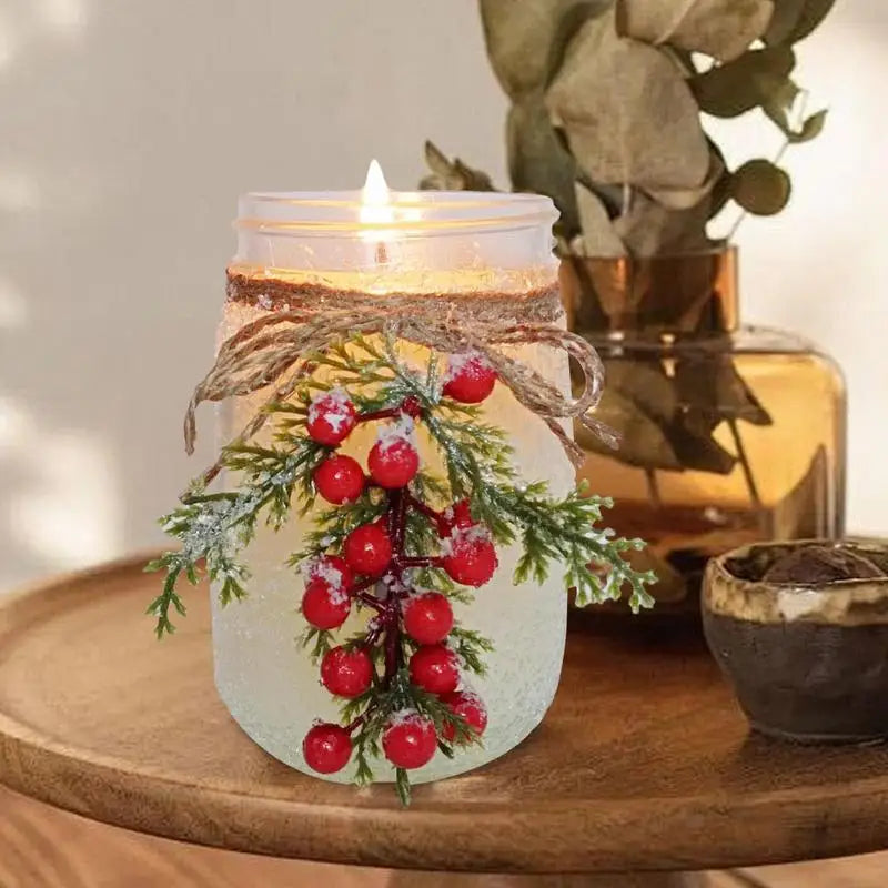 Scented Jar Candle Christmas Jar Candles Environmentally Friendly Soy Bean Fragrance Candle Decor Chic Frost Decorated Bottle 