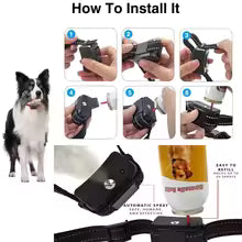 Pet Dog Spray Training Collar Rechargeable Waterproof Anti Bark Collar No Shock Humane Bark Stop Training No Spray Bottle 