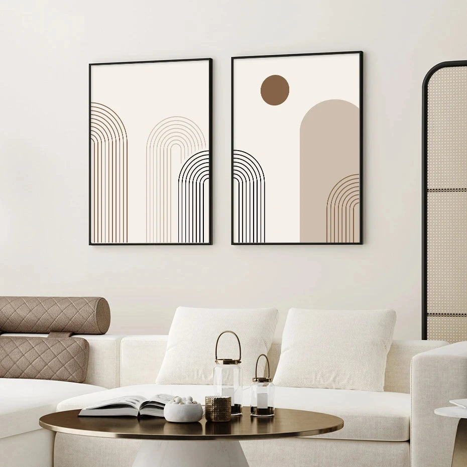 Abstract Geometric Lines Bohemian Posters Oil Paintings Wall Art Prints Modern Living Room Indoor Home Decoration Pictures 