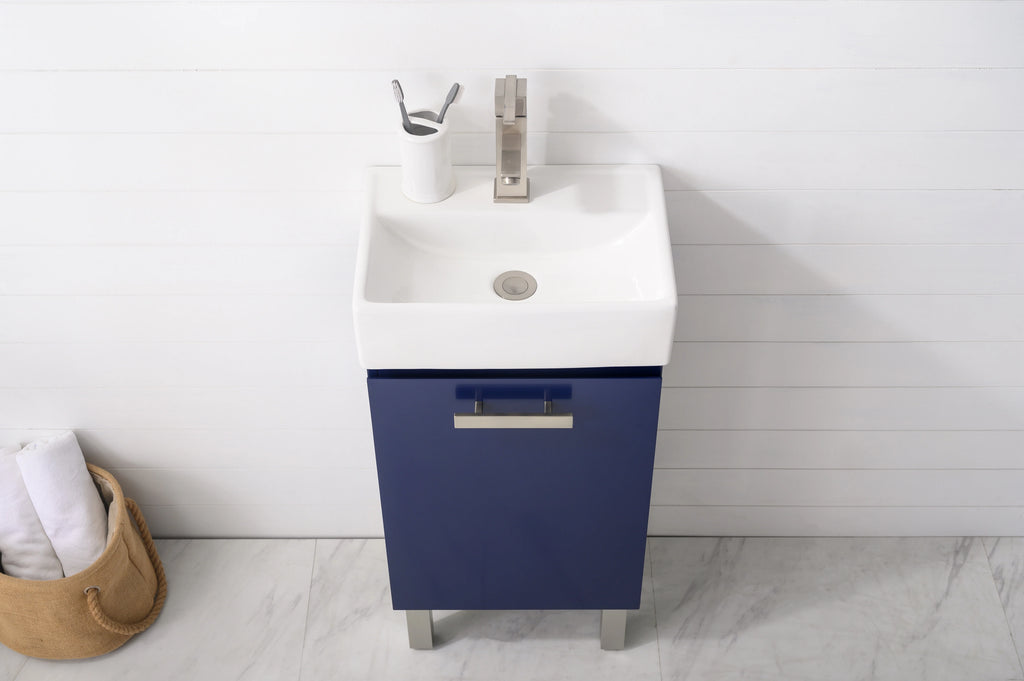 Stella 16.5" Single Sink Vanity with Porcelain Top