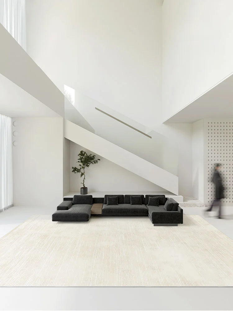 Minimalist Beige Lines Large Area Living Room Carpet Comfortable Refreshing Bedroom Rug Home Decoration Balcony Rugs Alfombra IG 