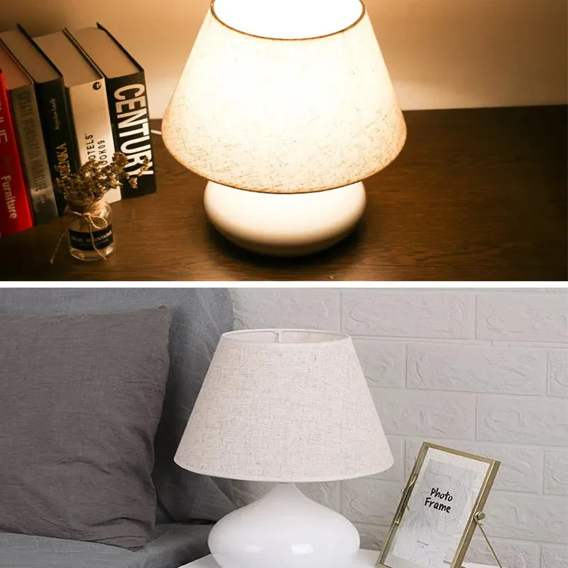 Modern Minimalist Table Light - LED Warm Desk Lamp with Touch Switch, Creative Bedside Lighting for Living Room & Study