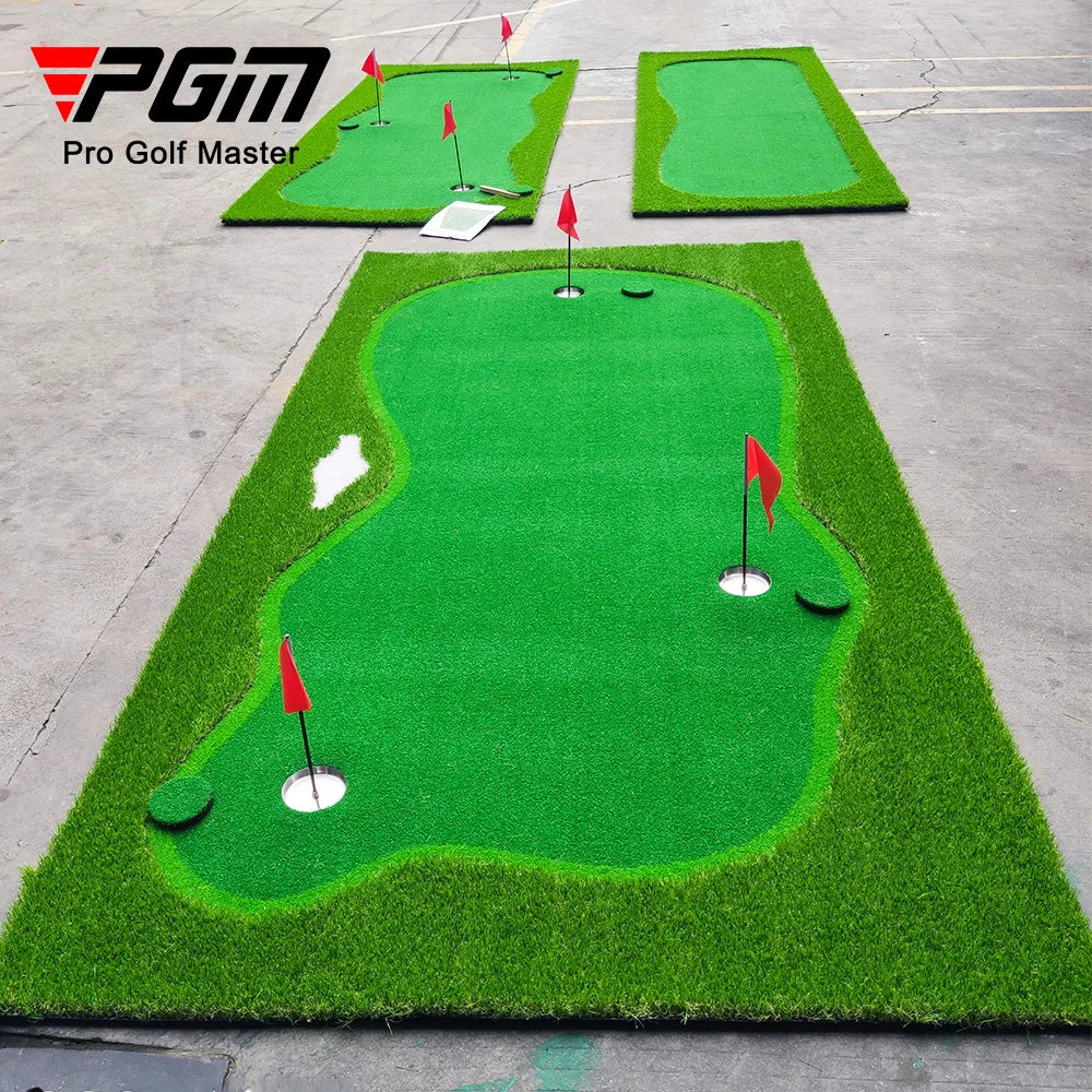 PGM 3-Hole Indoor Outdoor Golf Putting Green - 100x300cm Training Mat for Home Practice (GL006)