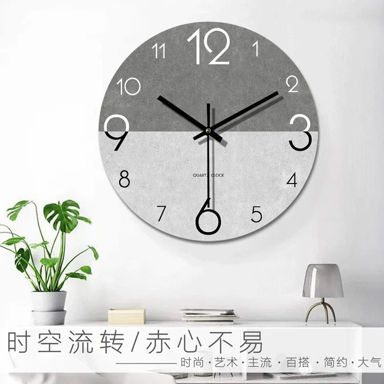 12-Inch Vintage Wood Grain Wall Clock – Simple Modern Design for Home Decoration and Living Room Decor