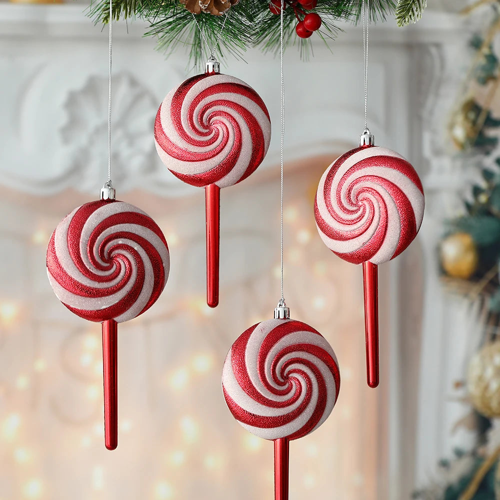 Big Size Candy Shape Christmas Tree Ornaments Hanging Candy Canes Lollipop Tree Balls Navidad Natal Noel Christmas Decorations