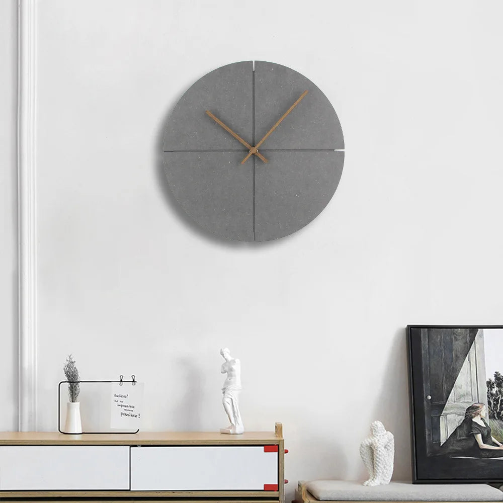 Black Mute Wall Clock – Nordic Minimalist Wooden Design, Elegant, for Living Room, Kitchen, Home Decoration 