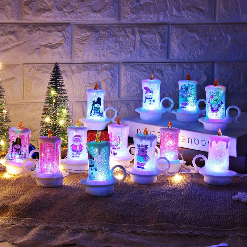 Christmas Eve Light Decorative Candle Light LED Electronic Candle Snowman Light Christmas Table Decoration Christmas Ornaments