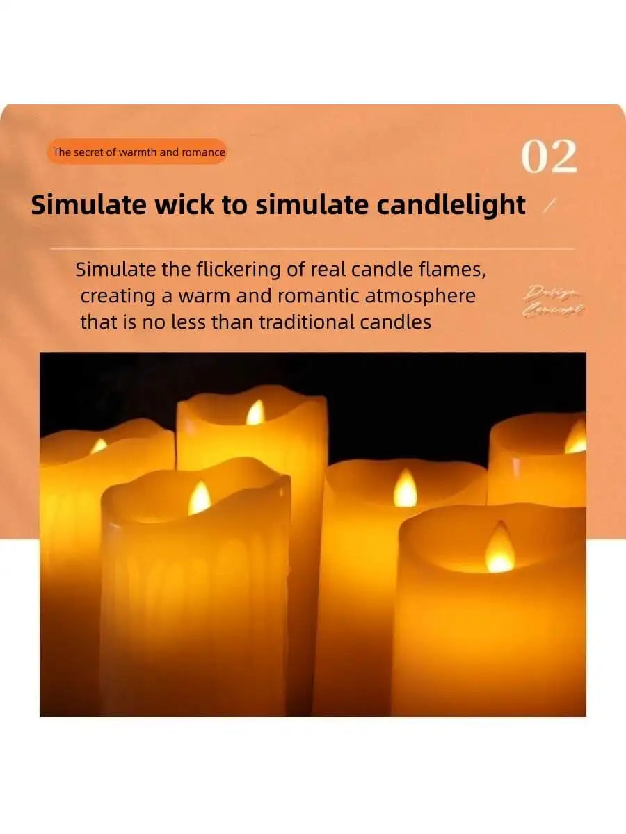 3pcs/set Luminara Ivory LED Candles Flameless Real Wax Moving Wick Battery operated LED Candle Lamp for Wedding Christmas Decor