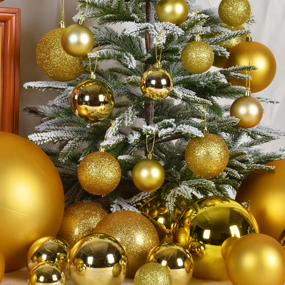 Christmas Decoration Ornament Ball 6/8/10/12cm Xmas Tree Hanging Pendant Gold/Silver/Red PVC Ball Home Party Decor New Year Gift