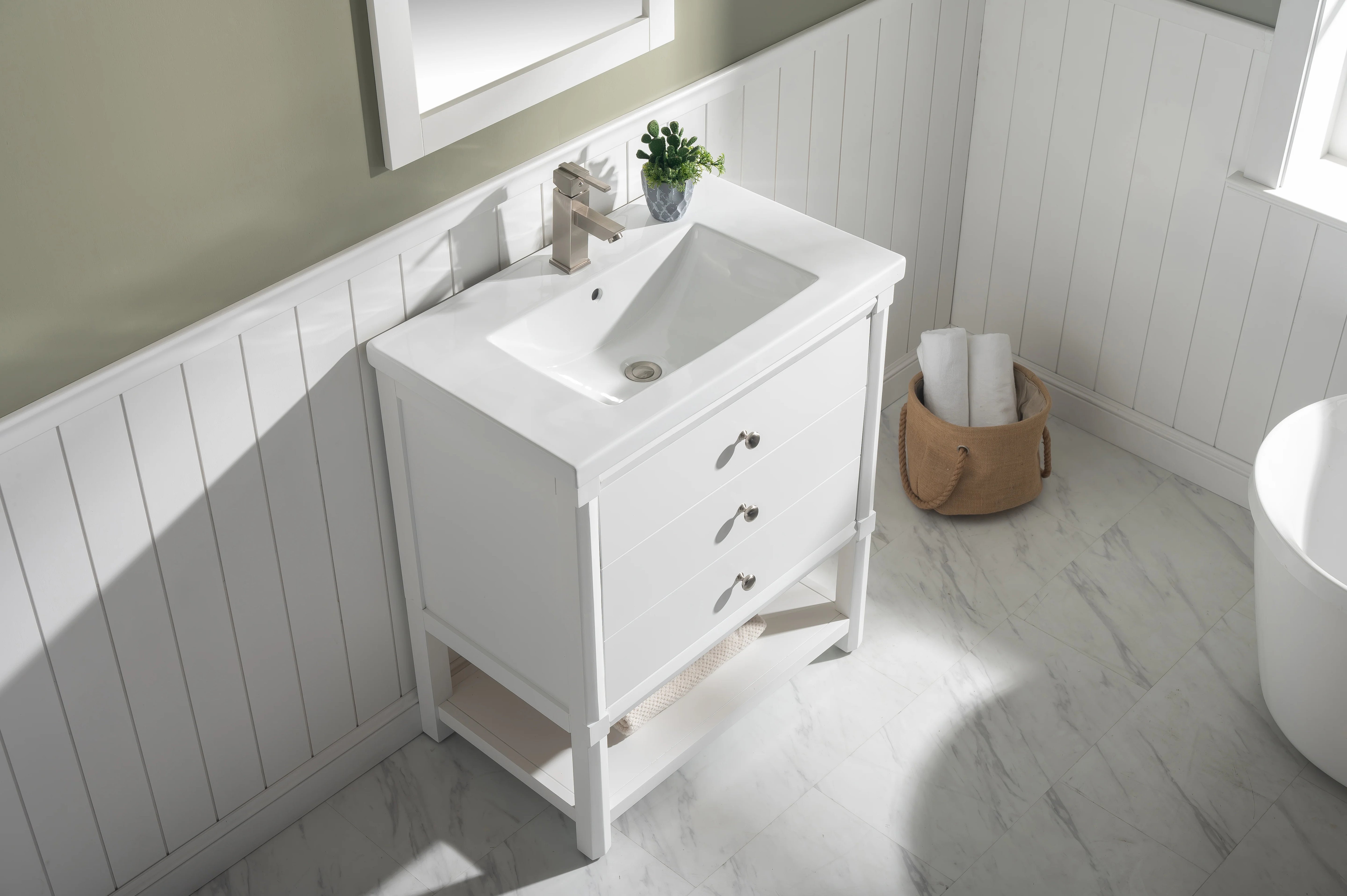 Logan 30" Single Sink Vanity with Porcelain Top