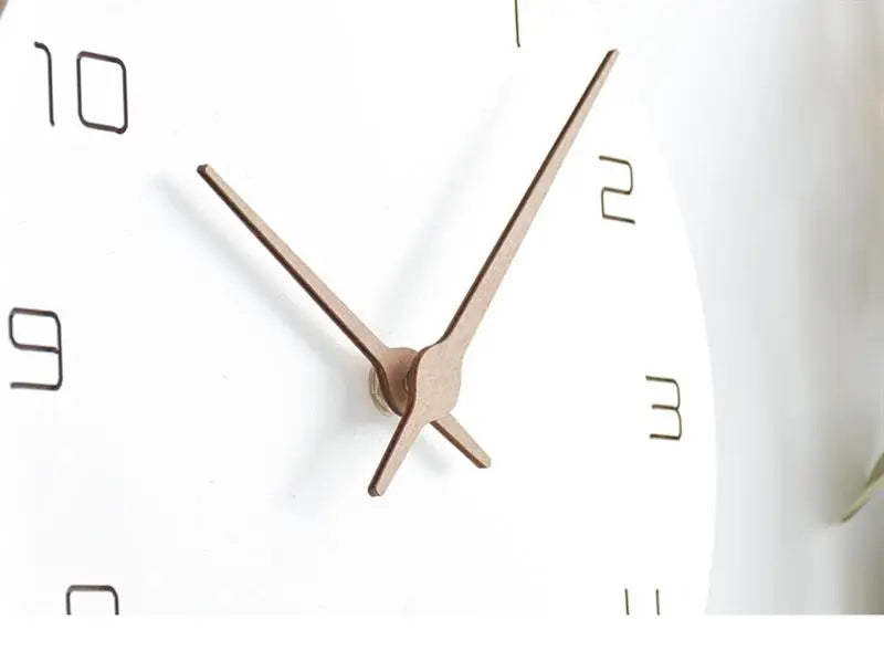 Silent Non-Ticking Wall Clock – Battery Operated, Modern White Wooden Design, Simple Minimalist Hanging Clock