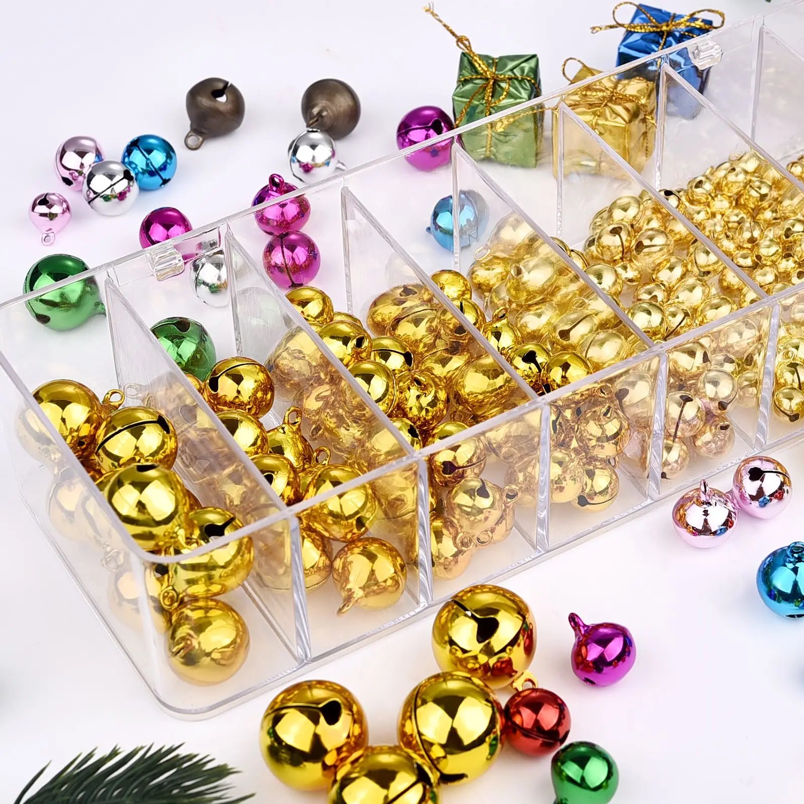 5-50PCS 6-25mm Mix Colors Loose Beads Small Jingle Bells Christmas Decoration DIY Handmade Crafts Xmas New Year Ornament Gift