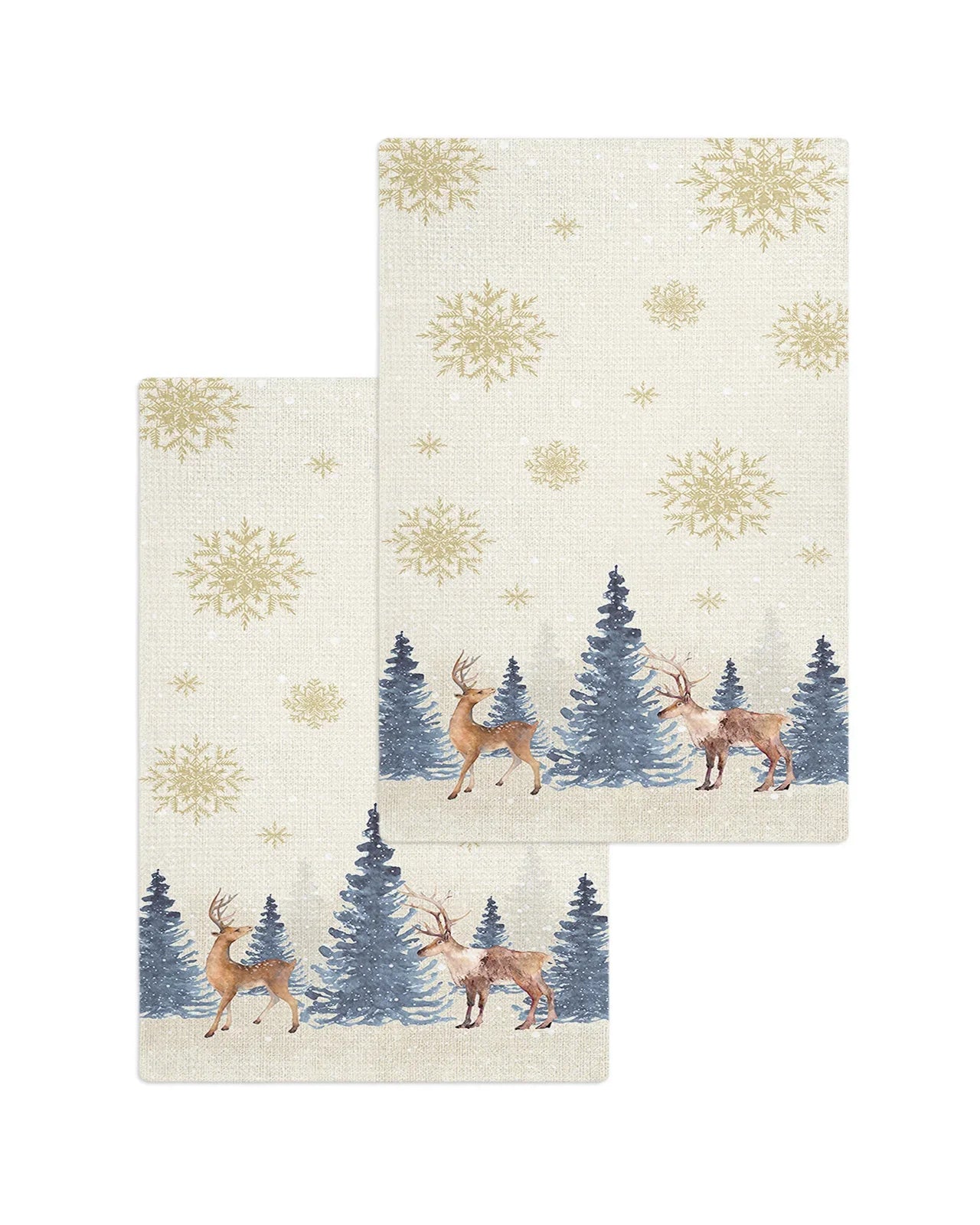 Christmas Winter Tree Snowflake Elk 2/3/4PCS Kitchen Cleaning Cloth Towel Waffle Towel No Trace Dishcloth Rag Scouring Pad 