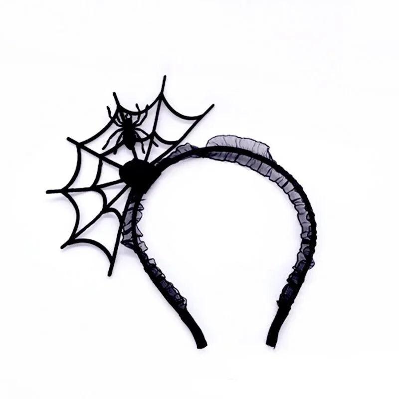 Halloween Devil Headband Girls Halloween Ball Dress Up Spider Web Bat Head Band Ghost Festival Costume Halloween Party Hairband 