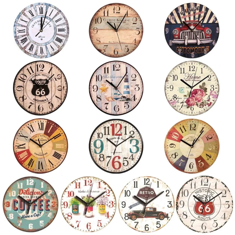 Wall Wooden Clock – Brief Design Silent Wall Decor for Home, Café, Office, 9-Inch Large Wall Art (23cm)