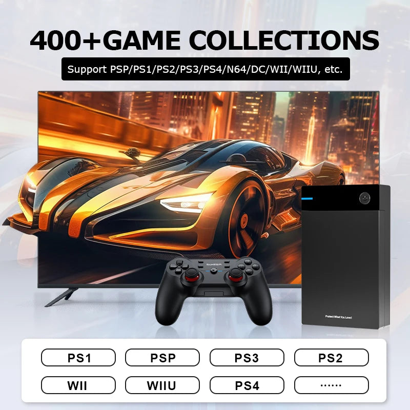 New Hyperspin Attraction Gaming HDD - 40,000 Retro Games for PS4/PS3/PS2/WII/WIIU, Portable HDD for PC/Laptop