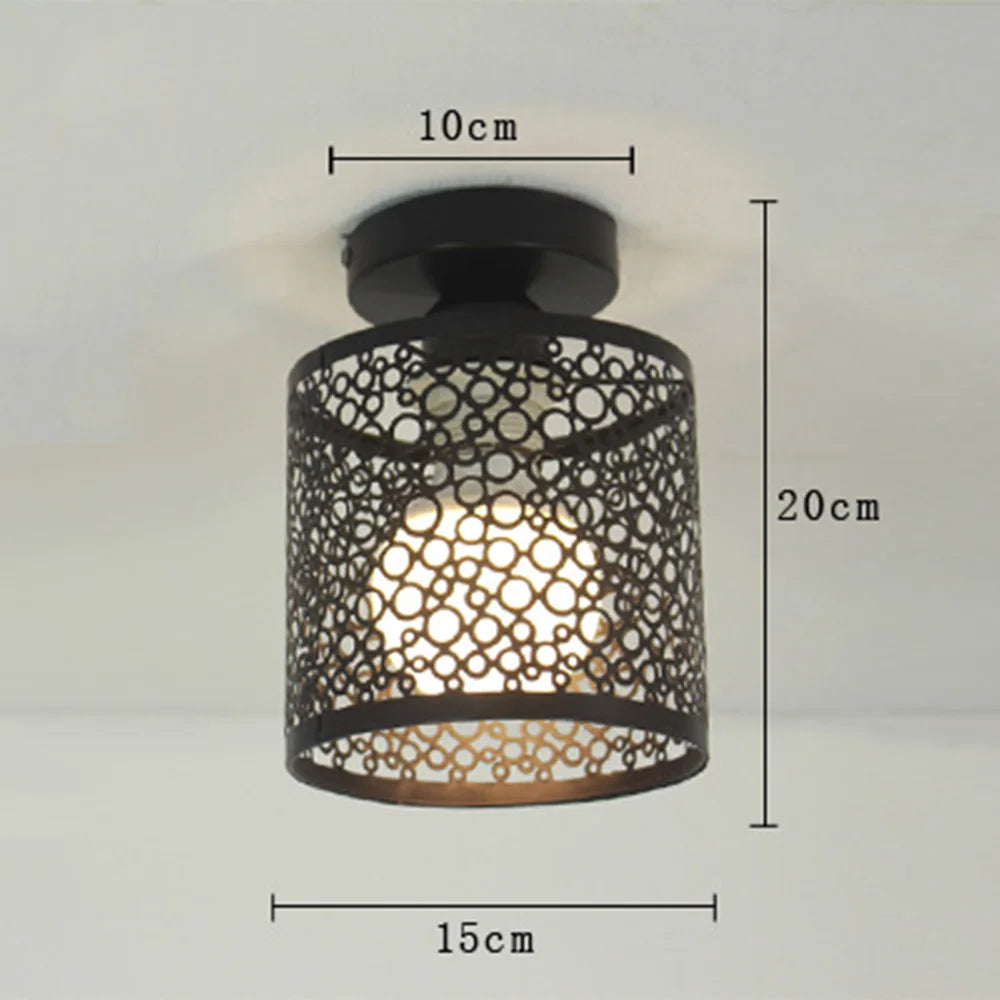 Modern Iron Hanging Lamps For Ceiling Lights Shade Chandelier Pendant Dinning Home Decor Retro Parlor Edison Metal Wire Cage