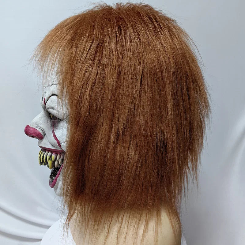 Halloween Horror Clown Pennywise Mask Head Set in Europe and The United States New Spirit Clown Latex Mask Mardi Gras Decoration