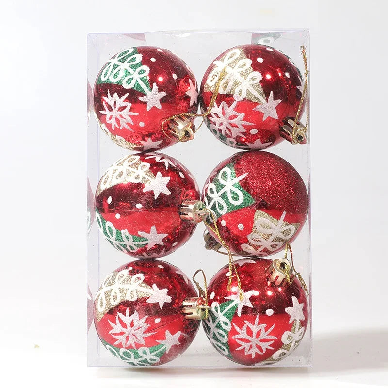 12/6pcs Christmas Balls Christmas Tree Ornament Xmas Party Hanging Ball New Year Gift Bright Ball Christmas Decoration Navidad 