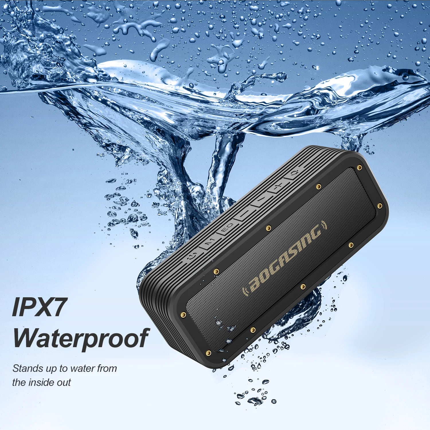 BOGASING M4 Bluetooth Speaker – 40W Wireless, Bluetooth 5.0, Extended Bass, IPX7 Waterproof, Portable Speaker with Mic