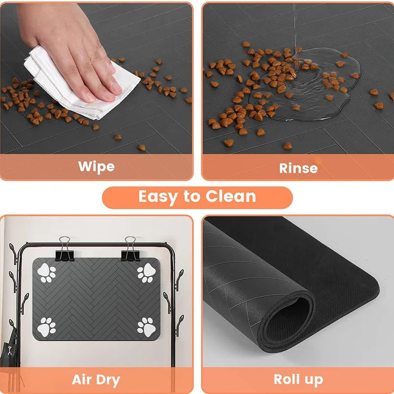 Pet Placemat Dog Food bowl Mat Drinking Feeding Placemat For Dog Cat Quick Dry Mat Waterproof Pet Bowl Pad Feeder Mats 