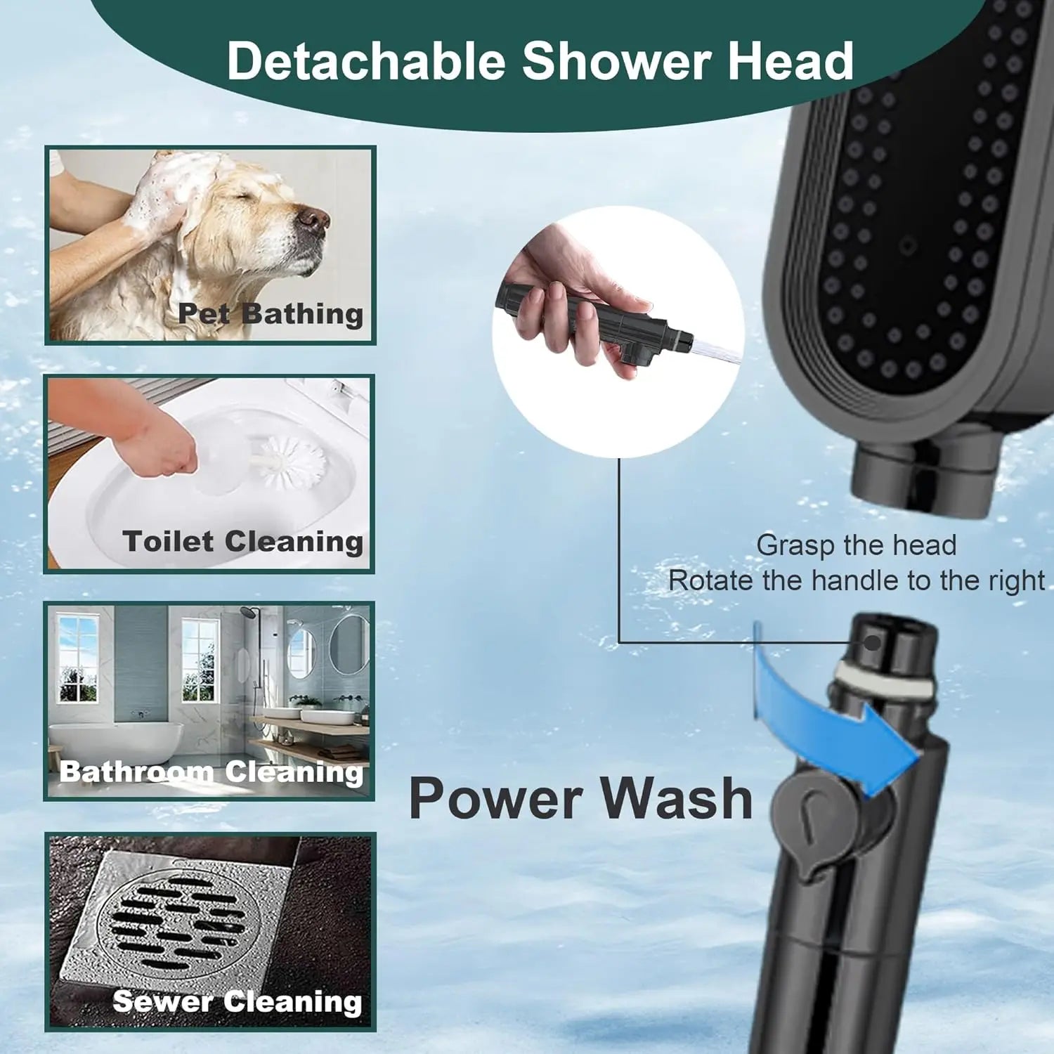 High Pressure Shower Head 3-mode Adjustable Shower Filtered Water-saving Hand Shower Shower Mixer Bathroom Accessories