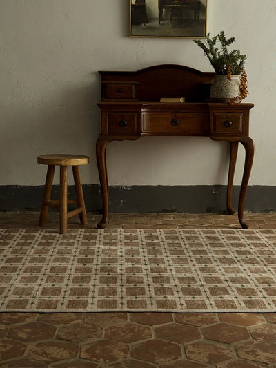 Geometric Brown Lattice Carpets Vintage Creative Living Room Carpet  Soft Non Slip Bedroom Rug Coffee Table Rugs Alfombra Ковер 