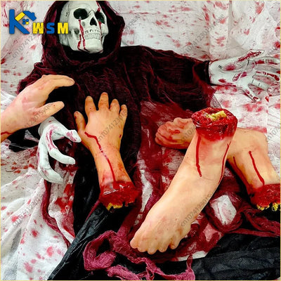 Halloween Horror Props Simulation Human Limbs Ornaments Hands and Feet Brain and Heart Haunted House Props Halloween Decoration 