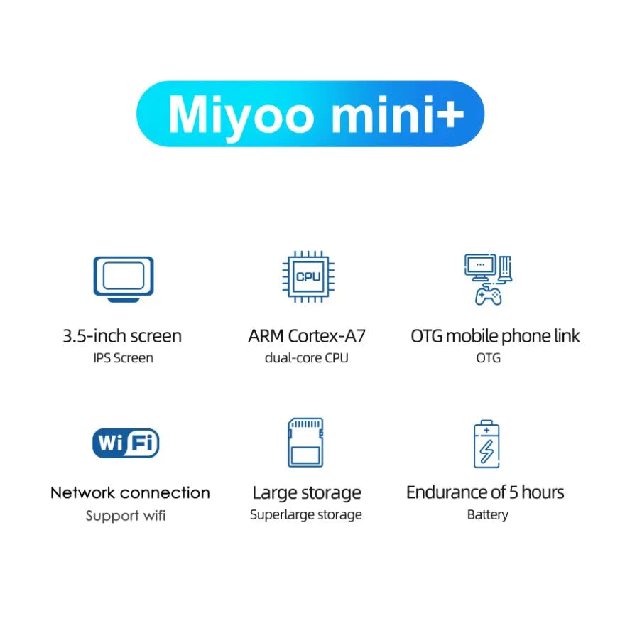 Portable 3.5 Inch MIYOO Mini Plus Retro Handheld Game Console - Open Source, 128G Video Games Player, Ideal Kids Gift