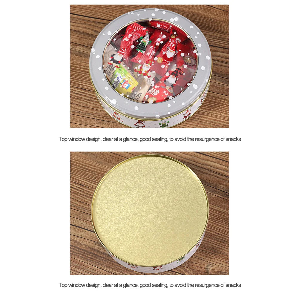 4pcs Christmas Metal Tin Jars Coffee Tea Spice Candy Jewelry Storage Case Candle Making Containers Decorations Boxes