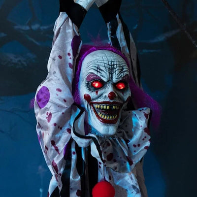 Halloween Decorations Electric Voice-activated Hanging Ghost Clown Hanging Ghost Haunted House Horror Decoration Props 