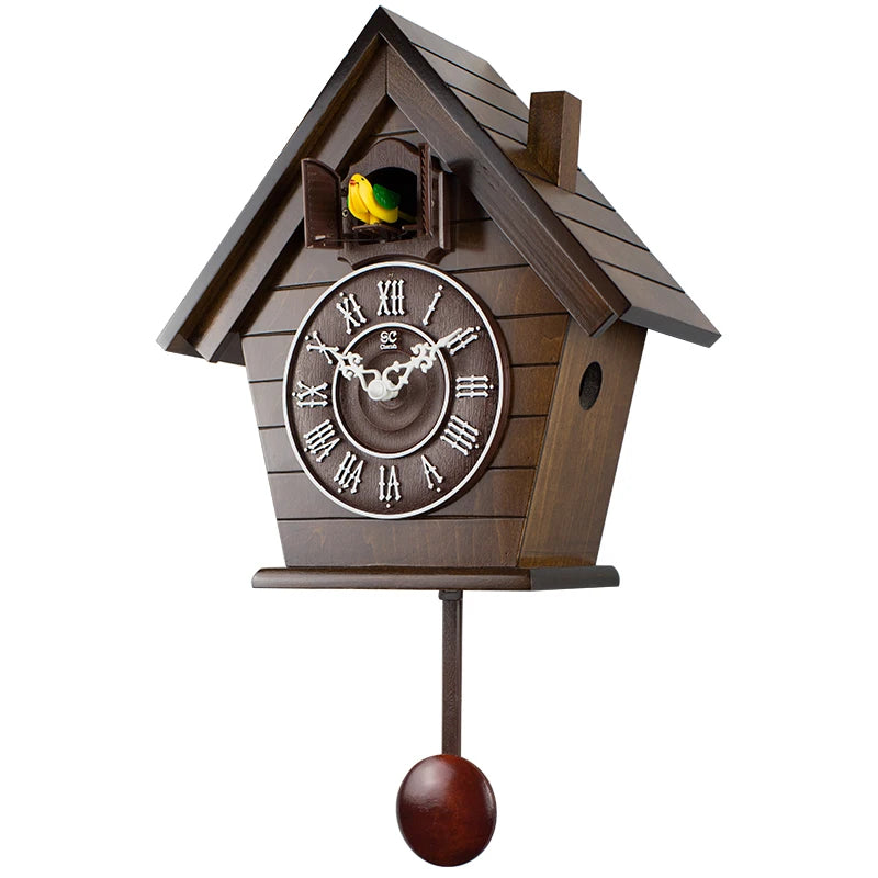 Wood Cuckoo Clock Mechanism – Bird Pendulum Wall Clock for Living Room & Garden, Modern Swing Design, Reloj Decor Gift Ideas SC119 