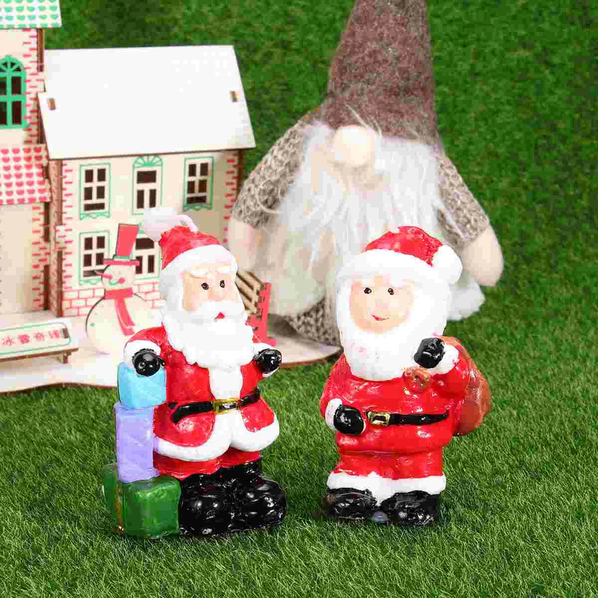 2 Pcs Decorate Elder The Christmas Tea Candles Xmas Santa Ornament Novelty