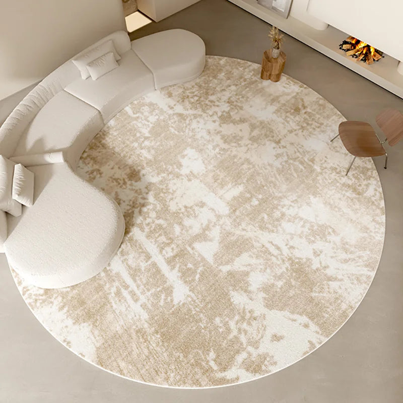 Wabi Sabi Style Cream Carpet Large Size Round Living Room Carpets Abstract Sofa Bedroom Rug Soft Comfortable Coffee Table Rugs