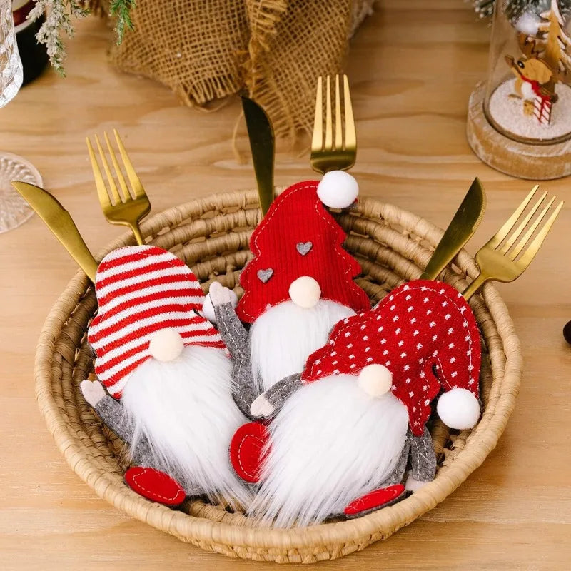 Christmas Cutlery Sets Rudolph Cutlery Sleeves Rudolph Cutlery Sets Christmas Party Cutlery Sets Christmas Table Decoration