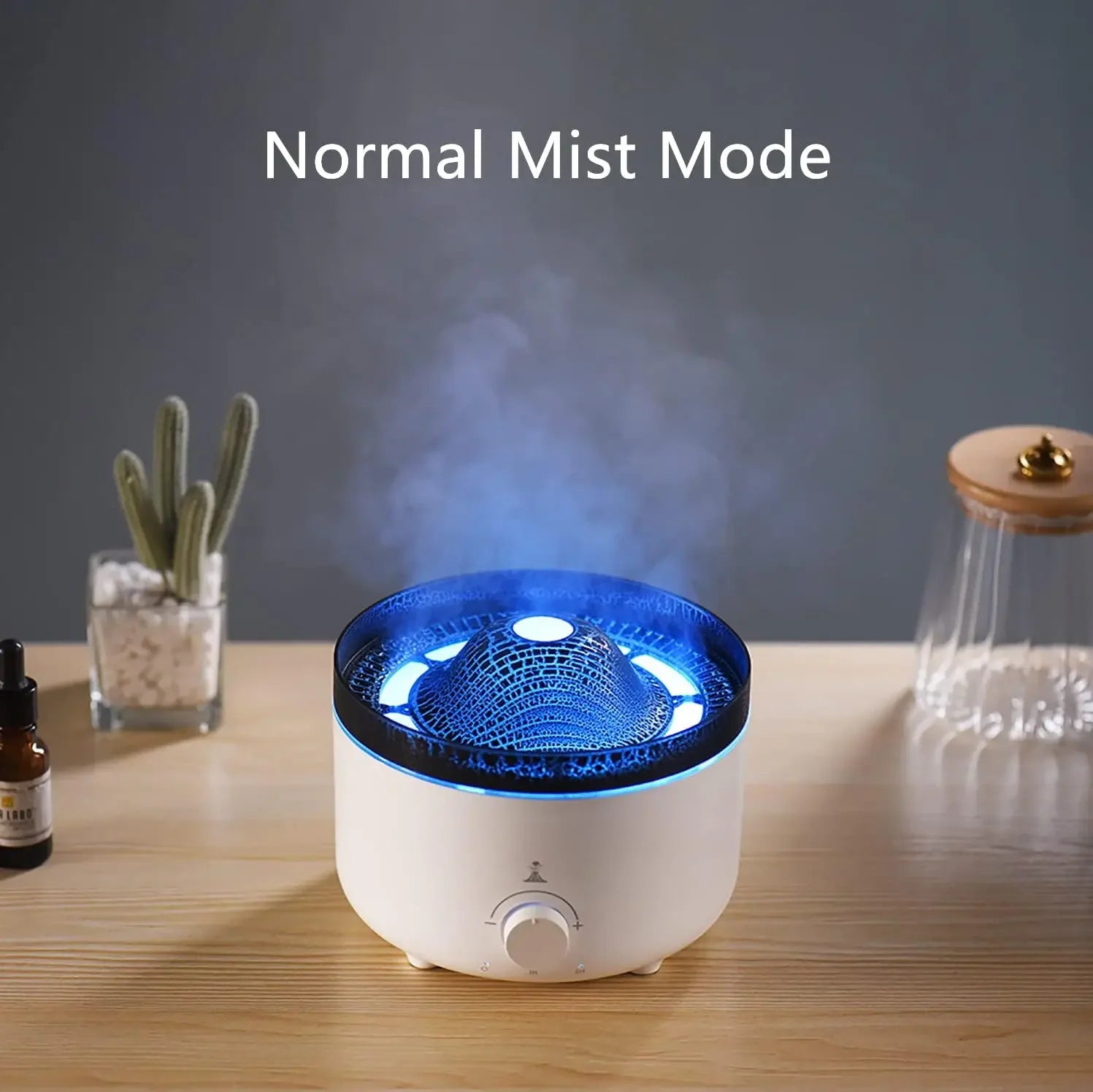 1pc Volcano Jellyfish Aromatherapy Machine – USB, Ultrasonic, Large Capacity Flame Humidifier