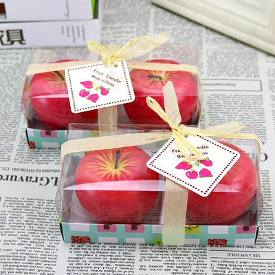 Christmas Gift Simulation Fruit Aroma Candle Apple Smokeless Handmade Candle Christmas Eve Party Decoration Candles Red Apple 