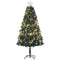 HOMCOM 6ft Artificial Prelit Christmas Tree with 150 Warm White LED Lights, Pre Decorated Xmas Tree for Home Office Holiday