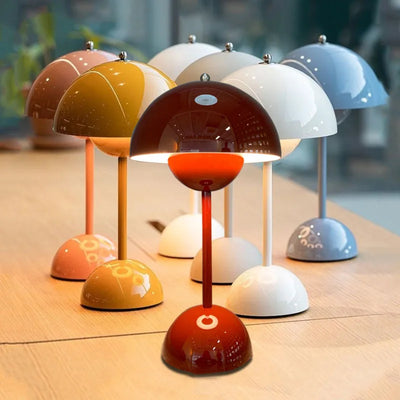 USB Rechargeable Mushroom Table Lamp – Three Speed Adjustment, Indoor Lighting Fixture, Flower Bud Design, Desk Lamp for Home Decor and Night Light 