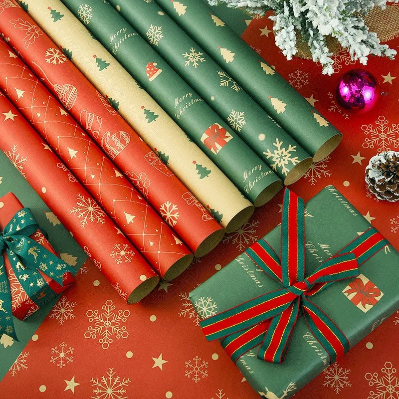 75x50cm Christmas Gift Wrapping Paper DIY Craft Paper Bag Gift Decoration Birthday New Year Party Wedding Gift Packaging Papers