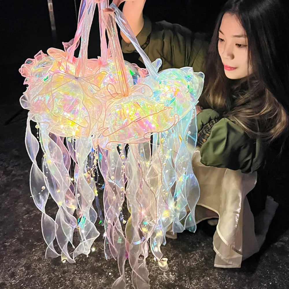 Jellyfish Lamp - Portable Flower Lamp for Girl's Room, Bedroom Night Light, Home Decoration