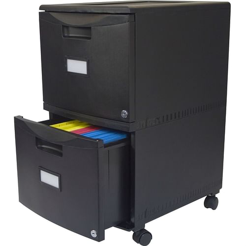 Black 2-Drawer Locking Letter/Legal size File Cabinet with Casters/Wheels - Free Shipping 