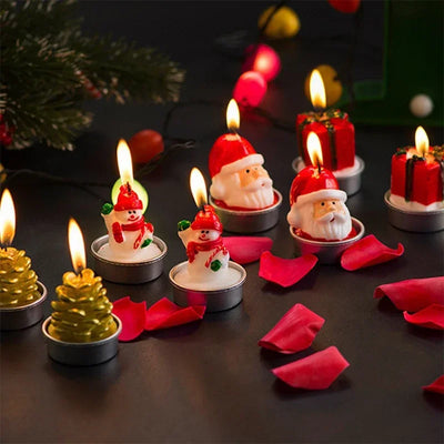 Cute Cartoon Christmas Candle Set 3 Candles Creative Christmas Holiday Home Dinner Atmosphere Decoration Friends Party Gift 