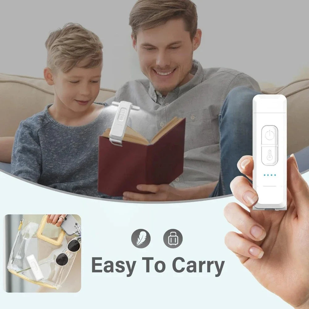 Reading Light - USB Rechargeable Book Light for Reading at Night in Bed, LED Clip-On Portable Bookmark Light 