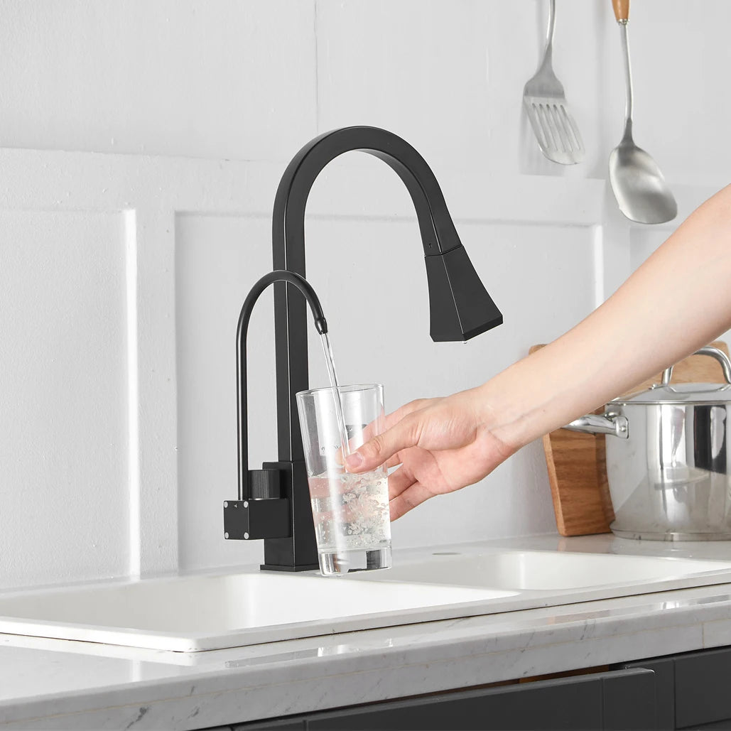 Touch Pull-Out Kitchen Faucet – Square Hot/Cold Pull-Down Sink Mixer Tap with Sensitive Sensor