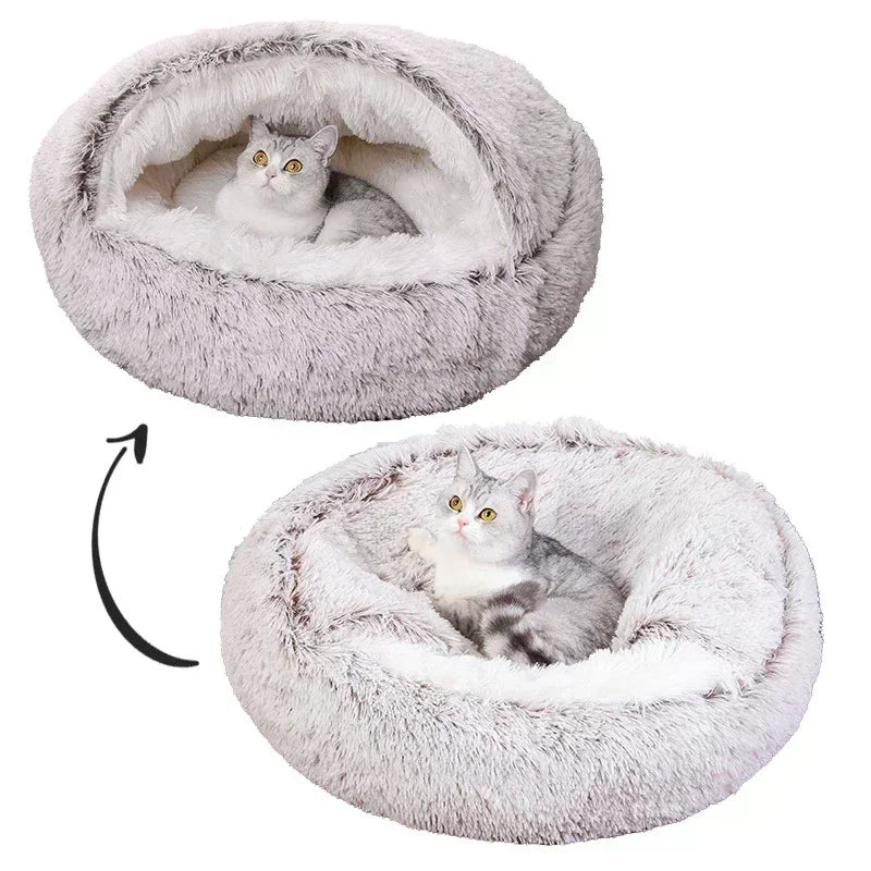 winter dog Plush Round Bed Pet Mattress Warm Soft Comfortable Basket Cat Dog Sleeping Bag Nest for Small Dogs Medium dogs cat 