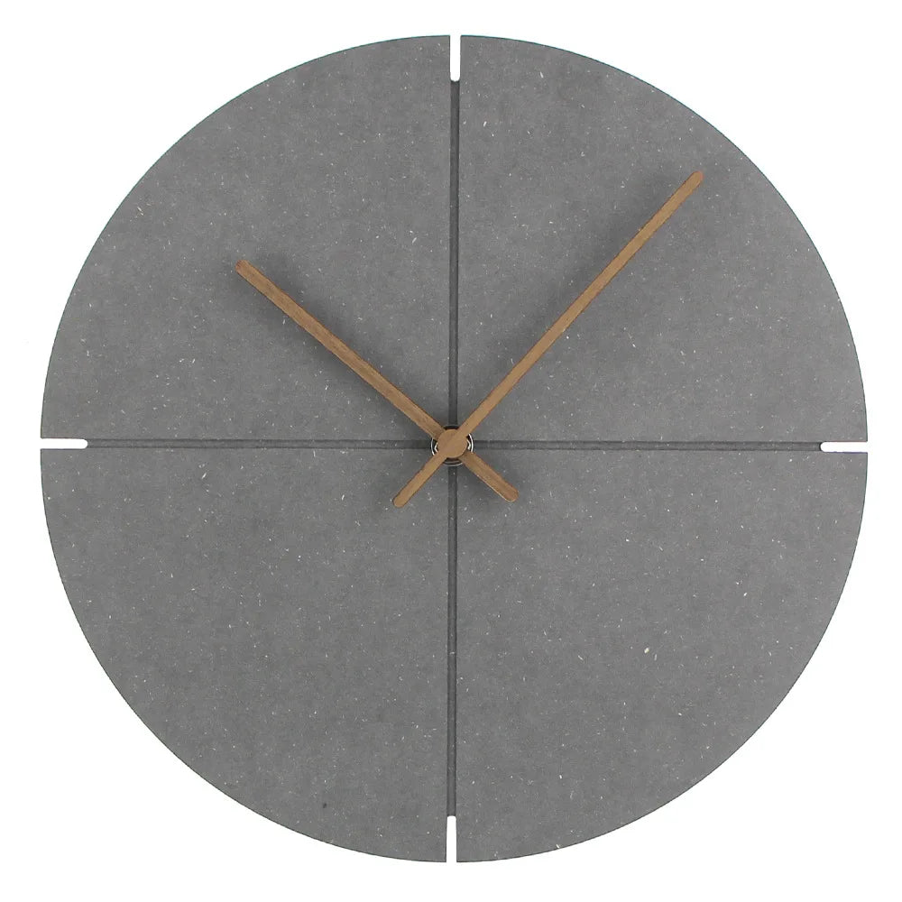 Black Mute Wall Clock – Nordic Minimalist Wooden Design, Elegant, for Living Room, Kitchen, Home Decoration 