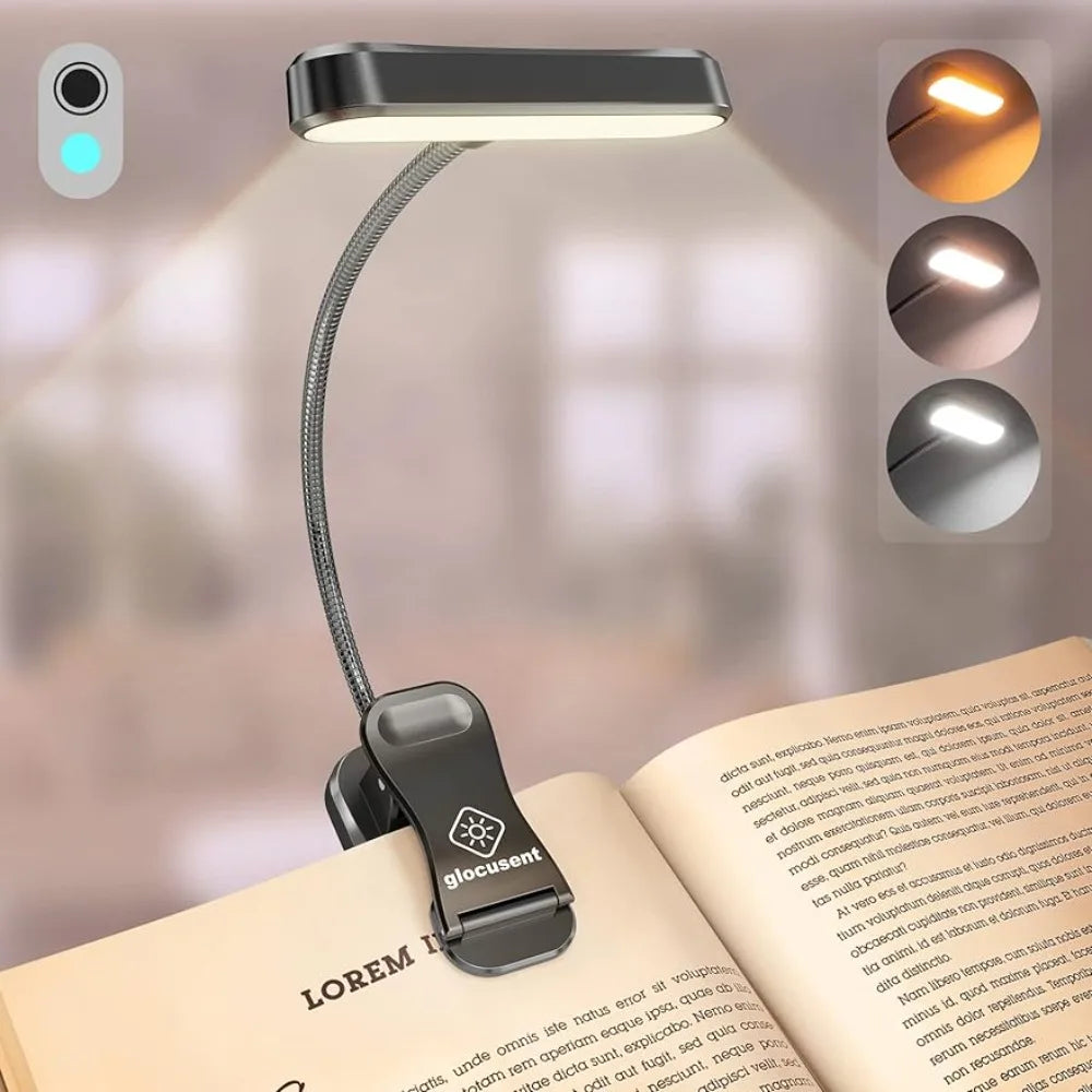 Eye-Caring Horizontal ET-Head Book Light – Dimmable Brightness, USB Rechargeable, Bedside Reading Night Light 