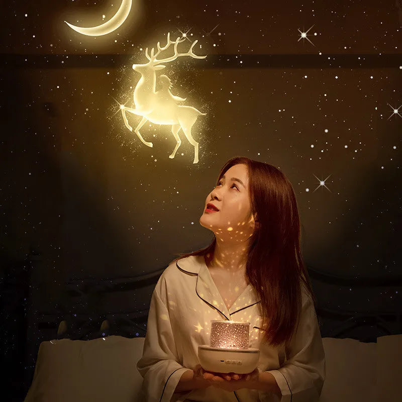 Galaxy Rotating Projector LED Night Light - Starry Mermaids Projector Lamp for Bedroom & Home Decor 