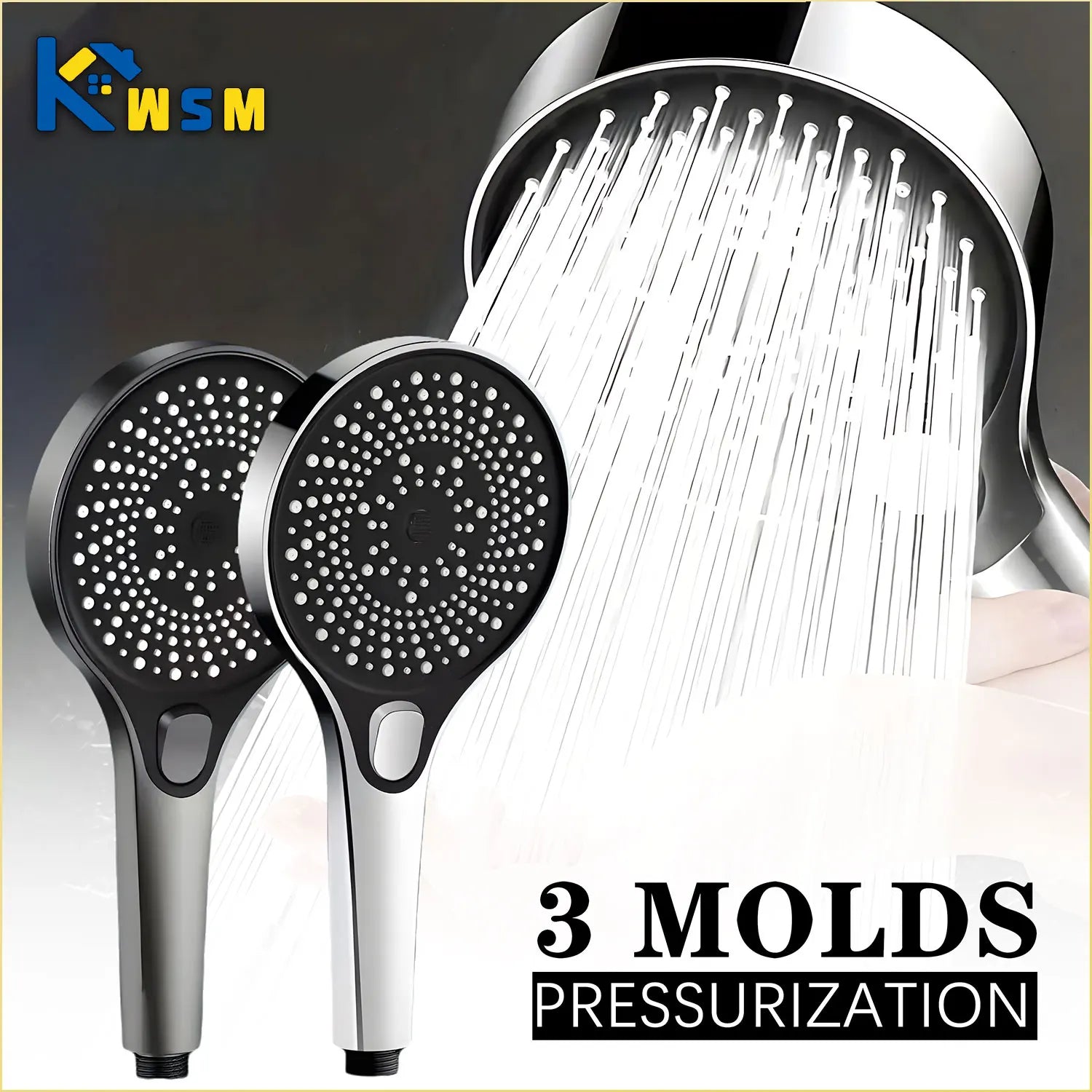 Pressurised Shower Head 3 Mode Adjustable Shower Head High Pressure Flower Sun Shower Set Rain Shower Mixer Bathroom Accessories